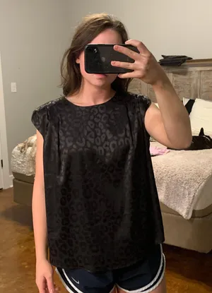 Leopard Print Top Black thumbnail 2