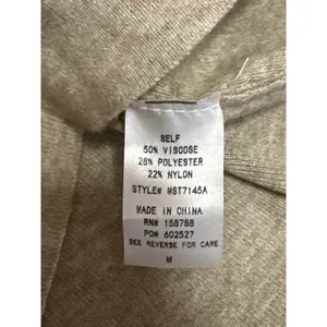 Mable Beige Khaki Tan Knit Long Sleeve Mock Neck Cropped Sweater Top Size M thumbnail 4
