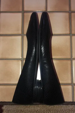 Nine West Black Leather Flats thumbnail 5