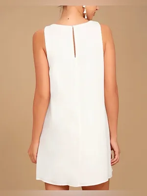 Lulus Women’s Sassy Sweetheart Sleeveless White Shift Mini Dress Size XS thumbnail 2