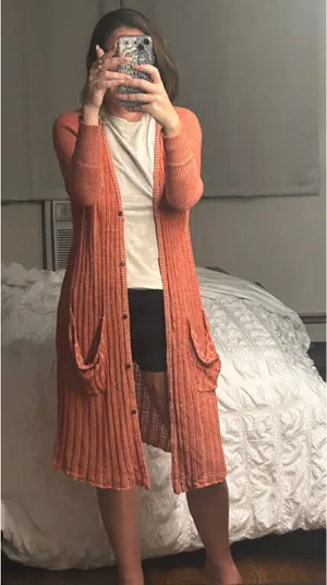 Free People Coral Long Duster Cardigan thumbnail 2