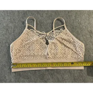 Auden Blush Pink Lightly Lined Lace Bralette XL, Soft Girl Romantic Feminine thumbnail 5
