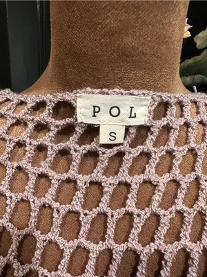 POL Lavender Fishnet Fringe Cardigan – Size Small (Fits S–L) thumbnail 13