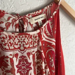 Max Studio Handkerchief Halter Dress Orange Boho Summer Aztec Resortwear thumbnail 6