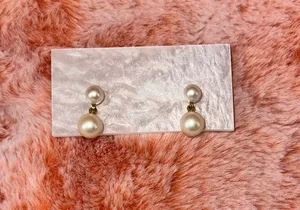 Vintage Classic Double Faux Pearl Drop Earrings thumbnail 1
