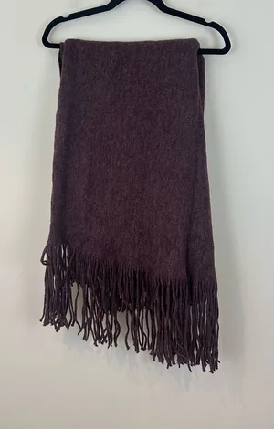 Free People Oversized Soft Fringe Women’s Scarf Plum Purple thumbnail 1