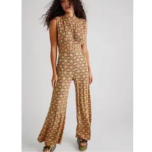 Free People vibe check one piece funky print jumpsuit thumbnail 3