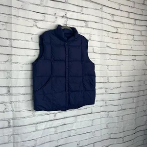 Lands’ End Violet Purple Puffer Vest Jacket Button Up Size Women’s Large Fall thumbnail 2