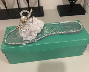 Elegant Rhinestone Embellished Slide Sandals Size 9.5 by Lauren Lorraine thumbnail 1