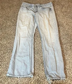 Vintage‎ Tommy Hilfiger Women Light Wash Distressed Flare Jeans Size 14R thumbnail 1