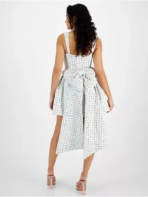 Avec Les Filles Women's Bow-Back Tweed Mini Dress New Size 10 Homecoming thumbnail 12