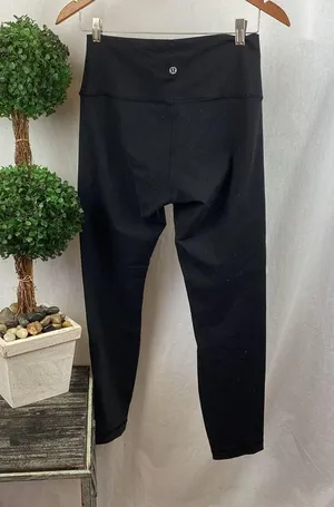 Lululemon Black High Rise Cropped Leggings Pants 8 thumbnail 4