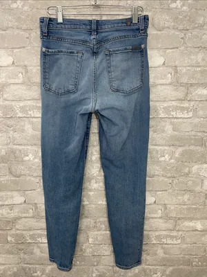 7 For All Mankind crossover asymmetrical waistband Skinny Jeans thumbnail 4