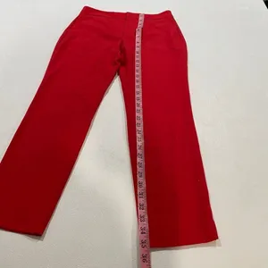 ZARA cherry/raspberry Red Straight Leg Dress Pants Size 2 High Rise Workwear thumbnail 5