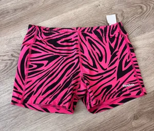 Reebok Zebra Print Hot Pink Spandex Athletic Shorts Volleyball thumbnail 1