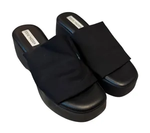 Steve Madden Slinky 30 Black Chunky Platform Slide Sandals Size 9.5 / 40 thumbnail 1