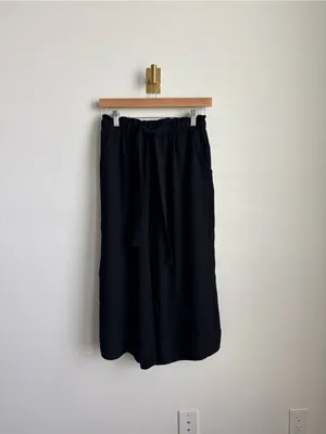 BP. Black Wide Leg Cropped Culotte Pants Paperbag Waist Small thumbnail 2