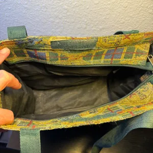 VTG 90s‎ Tapestry Golf Tournament Tote Bag & Coin Purse Pouch Plaid Large Purse thumbnail 13