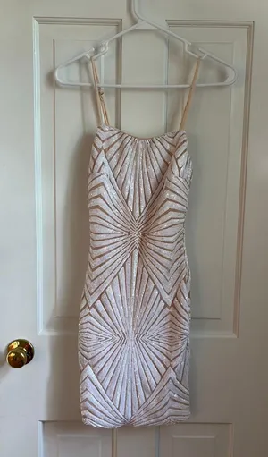 Lulus white sequence mini dress thumbnail 1