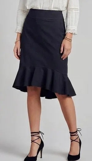 Express Design Studio Skirt 8 Black Ruffle thumbnail 1