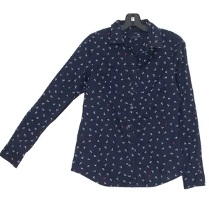 Tommy Hilfiger Top Anchor Nautical Preppy Coastal Academia Button Up Blue Small thumbnail 7