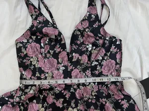 Lulus Beauty of Botany Black Floral Jacquard Skater Dress thumbnail 9