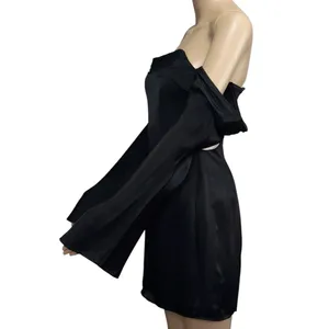 CAMILA COELHO Charlie Mini Dress, Black, Small thumbnail 8