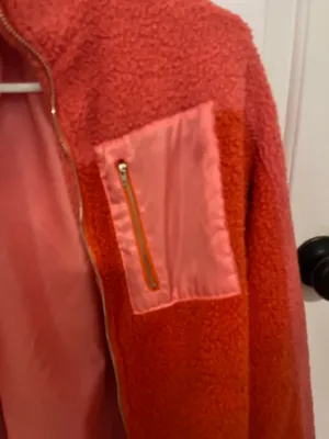 red zip up fleece jacket thumbnail 2