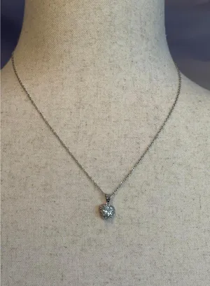 GRA Certified Moissanite Heart Pendant Necklace thumbnail 1