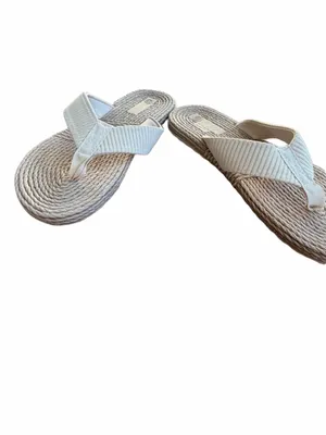 Woven Rope Toe-Post Sandals in Cream - Women thumbnail 5