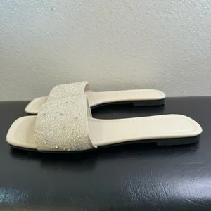 New. Elegant white Beaded Women's Casual Slide Sandals– Comfortable thumbnail 5