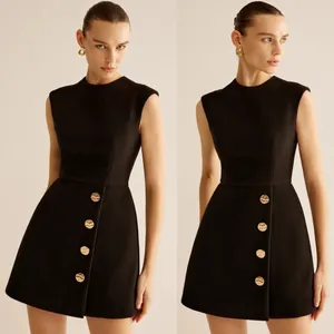 Commense Black Gold Button Sleeveless Mini Dress Womens XL New NWT thumbnail 4