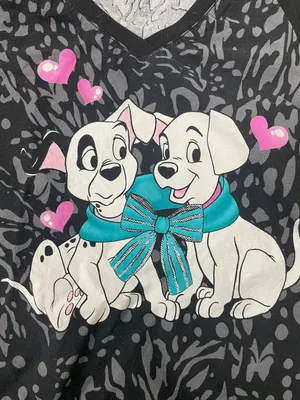 Disney Tooniforms Love Me Knot V-neck Scrub Top Size Medium thumbnail 3