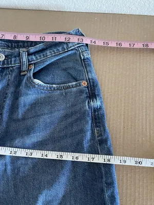 Gap 90s Loose High Rise Women's Blue Denim Jeans Straight Casual Y2K Sz 27 thumbnail 10