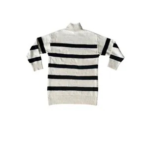 Line and Dot Rosie‎ Sweater Dress Women S Oatmeal Black NEW Striped LD5181B thumbnail 9