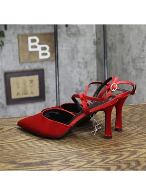 A New Day Womens Rosemary Heels Satin Strappy 94646859 Red 9M thumbnail 2