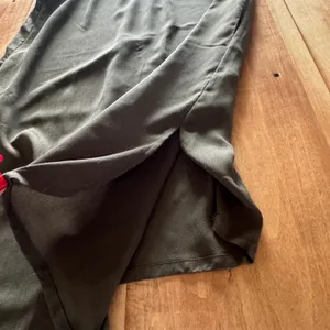 Prologue Olive Green Halter Neck Midi Dress Side Slits Pockets Size L Minimalist thumbnail 4