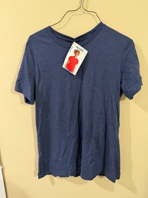 Gildan Women's Heather Navy Short Sleeve Tee thumbnail 1