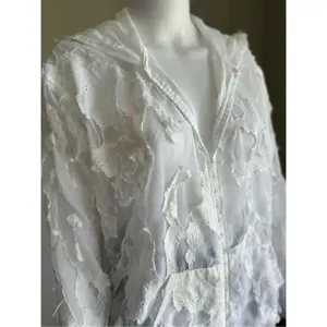 Flawed Y2K White Sheer Deconstructed Hoodie Long Sleeve Top thumbnail 8
