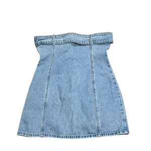 Meshki Women's XL Teddi Denim Strapless Mini Dress Blue Casual Summer thumbnail 9