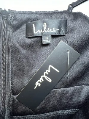 Lulus Loving is Easy Black Jacquard Pleated Skater Black‎ Mini Dress size small thumbnail 6