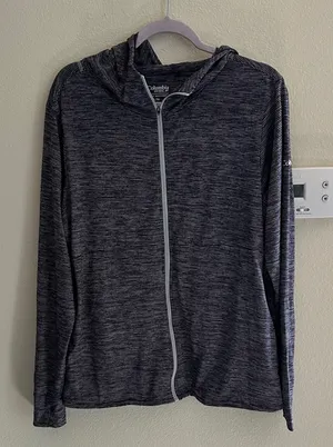 Columbia golf women’s Omni wick sky, full zip hooded outdoor top striped XL thumbnail 1