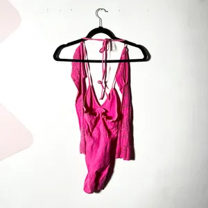 Oh Polly Unitard Romper Womens M/L Pink Rhinestone Cut Out Rave Festival thumbnail 3
