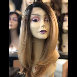 Thick ethnic SidePart Ombré Blonde Lacefront Wig thumbnail 6