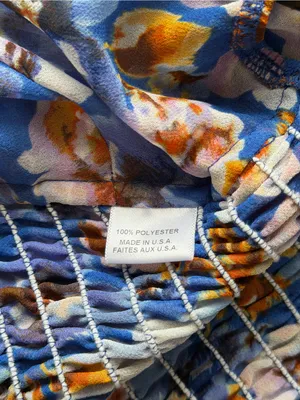 Misa Los Angeles Blue Pansy Selmin Top Blue Floral Halter Crop Top Sz Large thumbnail 13