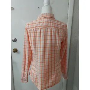 Tommy Hilfiger Plaid Orange/White Button Down Shirt M Classic Preppy Academia thumbnail 2