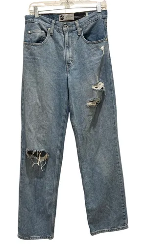 Levi's SilverTab 94 Baggy Jeans Womens 27 Light Wash Distressed Ripped Denim 90s thumbnail 1
