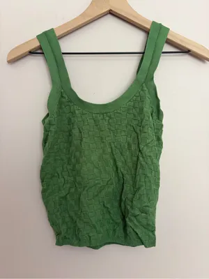 Abercrombie & Fitch Green Textured Tank Top Small thumbnail 2