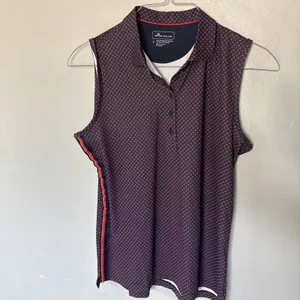 Peter Millar Womens Sleeveless Golf Polo Top L UPF 50 Performance Stretch Large thumbnail 3
