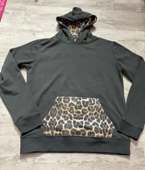 Cotton On Women's Leopard Animal Print Pullover Hoodie Pockets Size L A4-0009 thumbnail 1